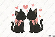 Cat Valentines Black Cat PNG, an Illustration by CraftArtStudio (Thumbnail 1 of 4)