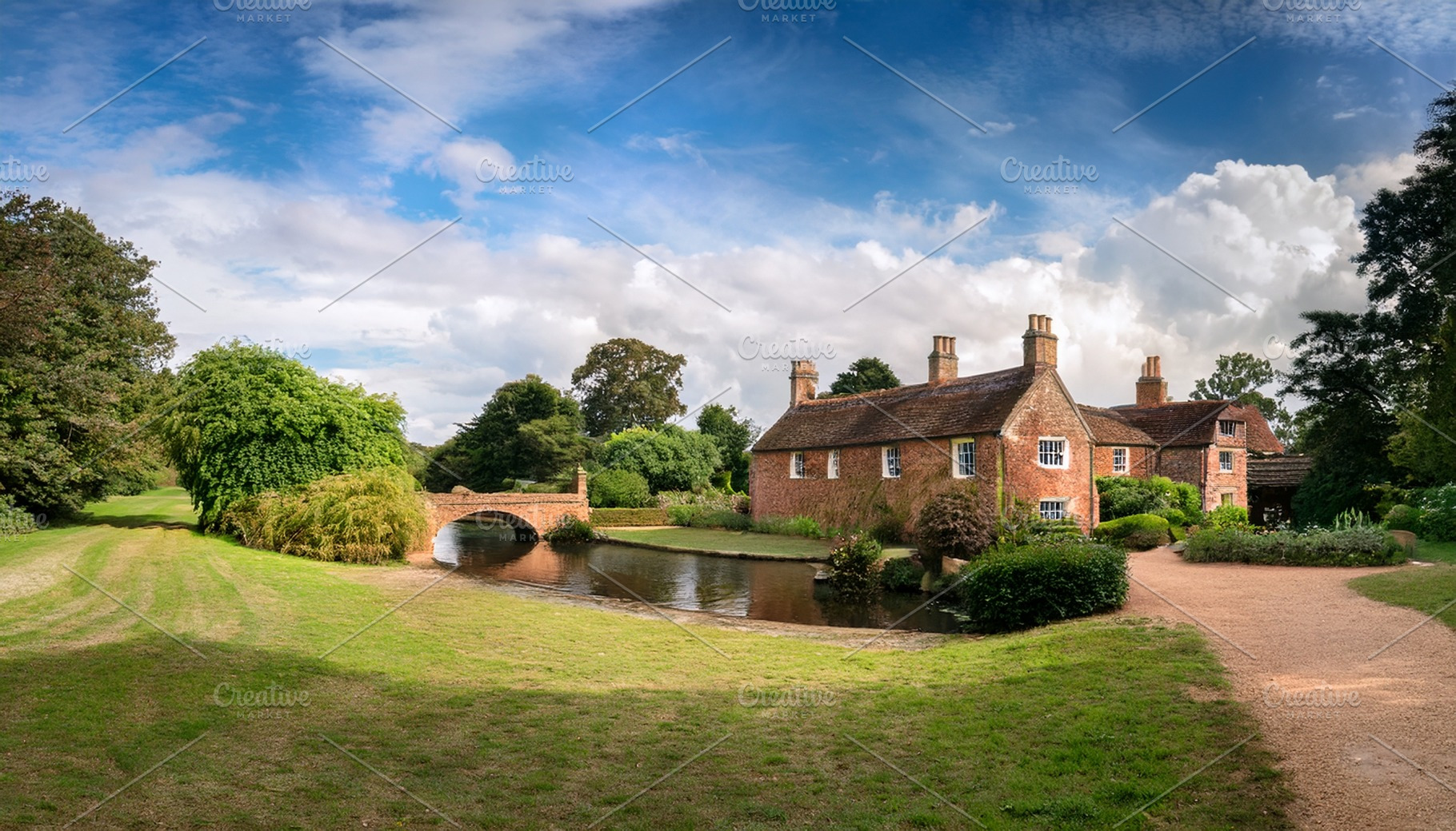 old hamlet in british countryside AI generated, a Photo by WorldPhotos