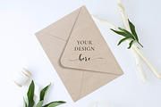 Peony leaves and 5x7 card Mockup, a Print Template by Alice Bluefox (Thumbnail 4 of 9)