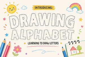 Drawing Alphabet - Dotted Kids Font