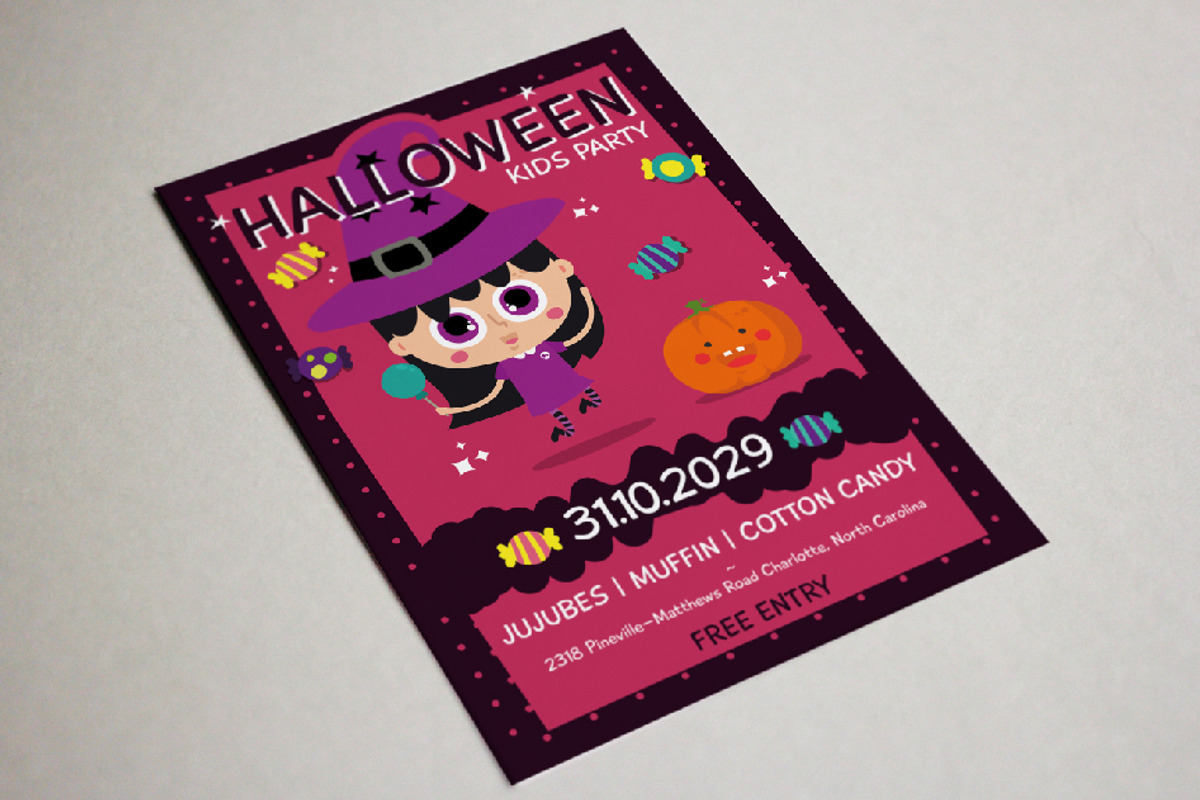 Halloween Flyer-Kids party, a Flyer Template by himoki (Photo 2 of 4)
