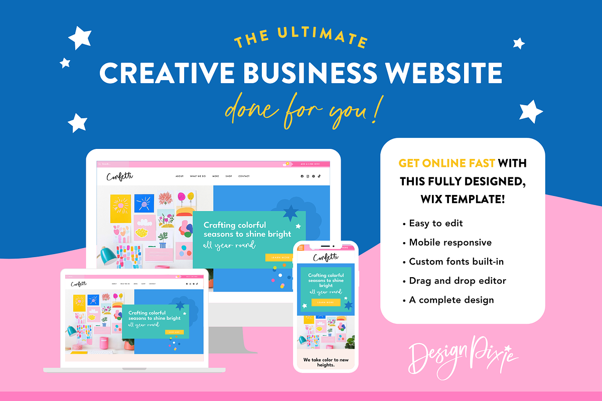 Colorful Wix Website Template, a Wix Template by Design Pixie (Photo 3 of 9)