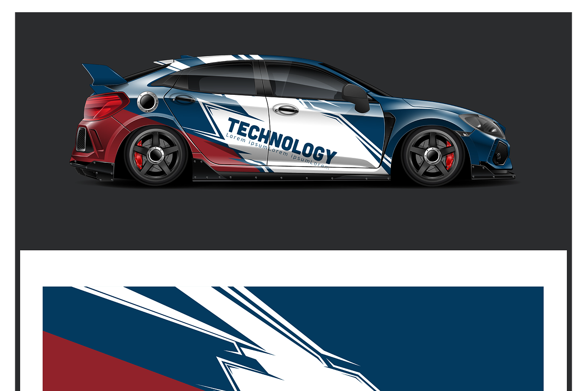 Dynamic Racing Car Wrap Design, a Seasonal Illustration by CarWrap design (Photo 3 of 4)