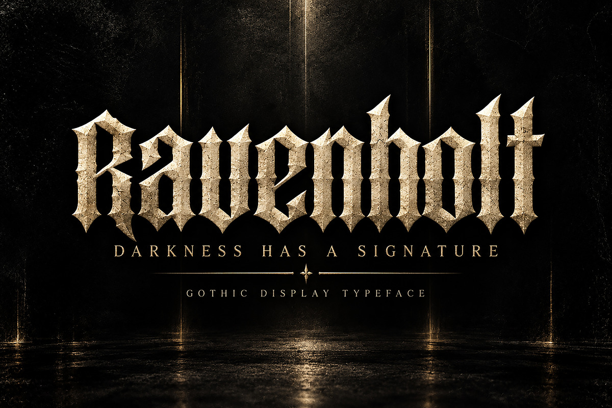 Ravenholt – Blackletter Typeface, a Blackletter Font by Wow Magic (Photo 4 of 4)