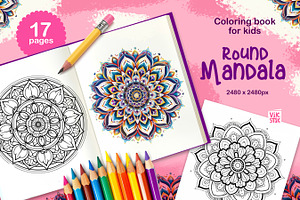 Mandala coloring pages, an Illustration by vik.stock