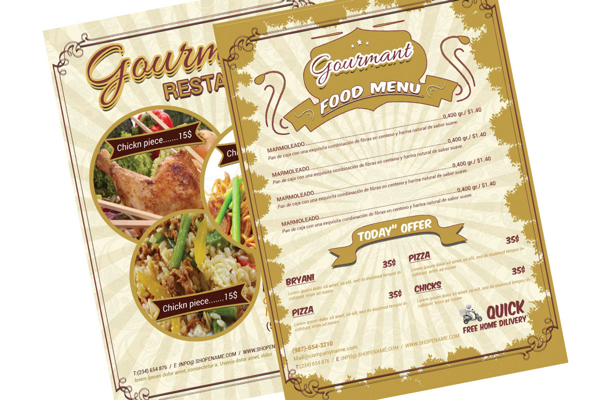 Restaurant & Menu Flyer, a Flyer Template by TheGraphicsWorld (Photo 2 of 4)