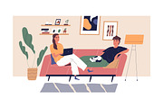 Couple spend time together at home, a Person Illustration by Good Studio (Thumbnail 1 of 3)