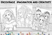 Princess Coloring Pages for Kids, a Brochure Template by LA Design (Thumbnail 6 of 10)