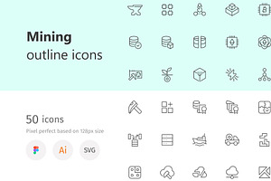 Mining outline icons