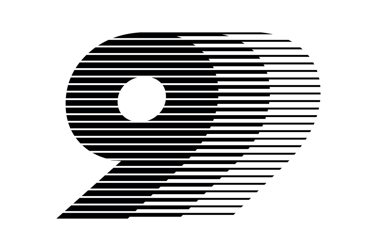 Number 9 speed motion lines logo, a Branding & Logo Template by Leksono (Photo 2 of 2)