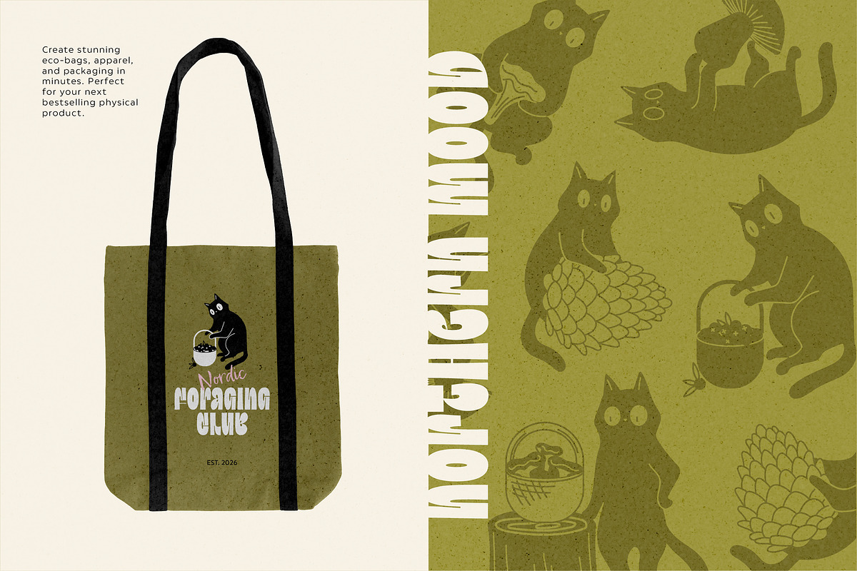 Forest Cats Vector Illustrations, an Animal Illustration by helenreveur (Photo 4 of 5)