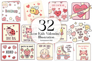 Kids Valentine PNG Clipart Cute Icon, an Object Illustration by KennedyStudio