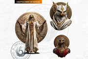 Ra Egyptian God clipart Set, a Person Illustration by ThatsDesignArt (Thumbnail 9 of 10)