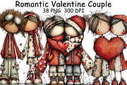 Romantic Valentine Couple Clipart, an Illustration by CraftArtStudio (Thumbnail 1 of 6)