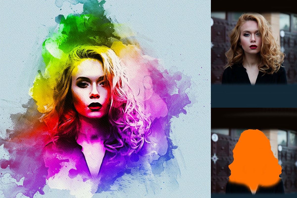 Watercolor Portrait Art, an Action Add-On by MRI STUDIO (Photo 11 of 15)