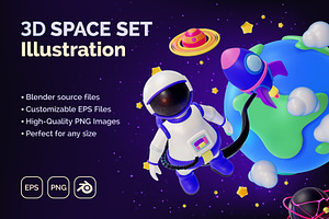 3d Space  Set Illustration, a 3D by 35lab