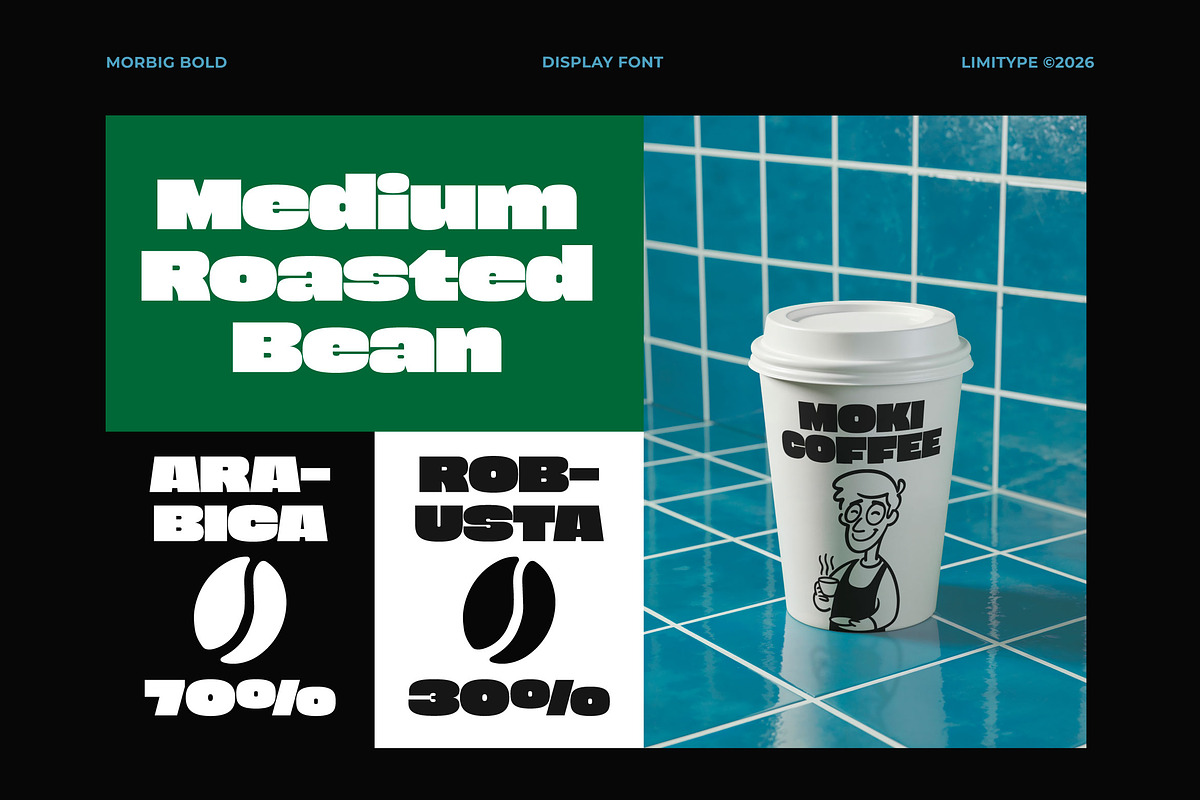 Morbig - Bold Display Font, a Sans Serif Font by limitype (Photo 5 of 12)