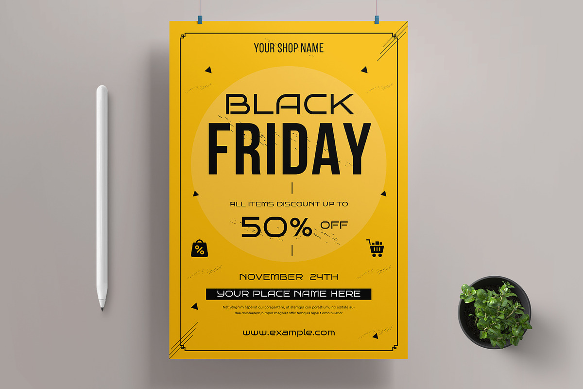 Black Friday Sale Flyer Template, a Flyer Template by MightyDesign (Photo 1 of 8)