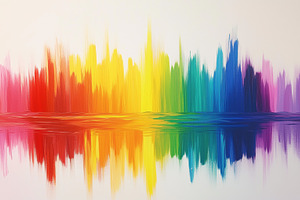 A vibrant abstract artwork featuring a spectrum of colors arranged in vertical, an Industrial Photo by Textures & Backgrounds