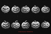 10 Bundle Dark Art Pumpkin Halloween, an Illustration by Morspective (Thumbnail 6 of 7)