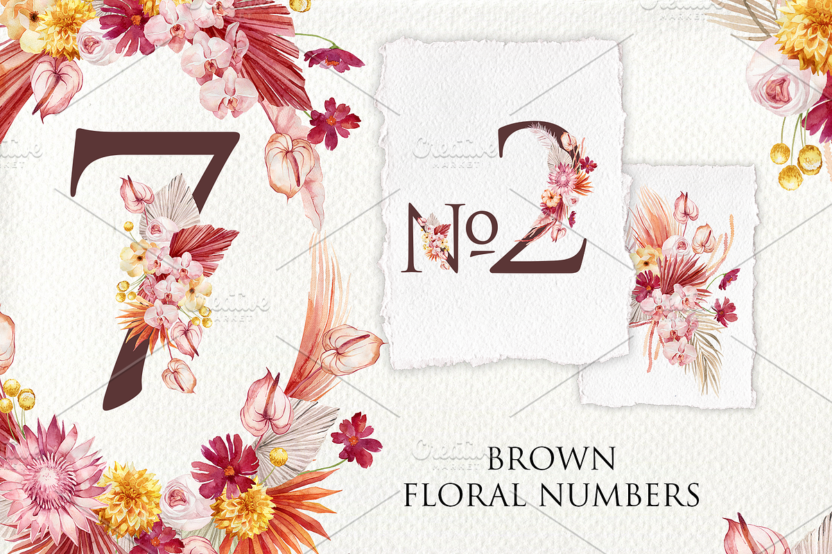 Autumn tropics floral set, a Decorative Illustration by Antikva17 (Photo 5 of 7)