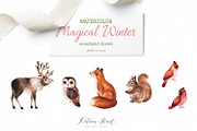 Magical Winter.Watercolor collection, an Animal Illustration by Kate_Rina (Thumbnail 6 of 7)