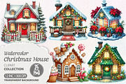 Christmas House Sublimation Clipart, an Illustration by Dream Creation (Thumbnail 1 of 7)
