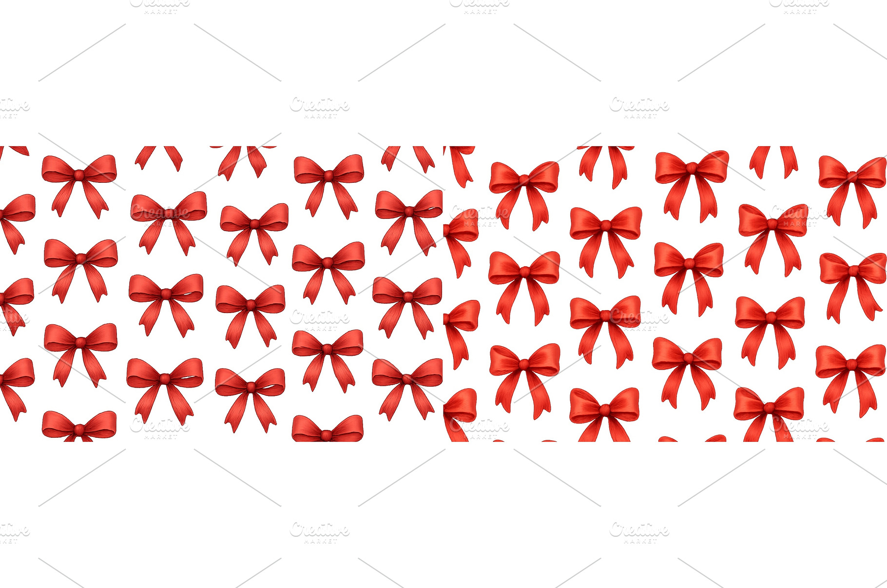 Red ribbons repetitively arranged on, a Holiday Photo by ZinetroN