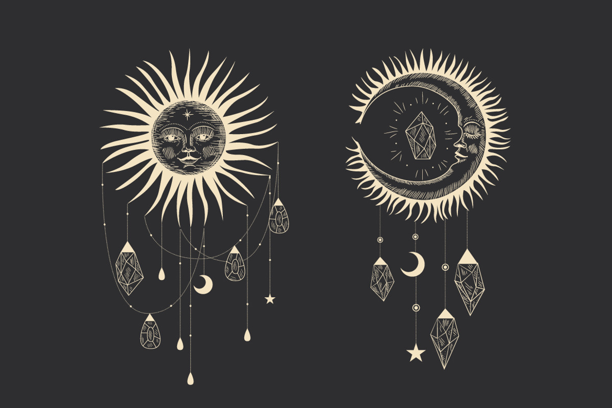 Shine. Sun, moon, stars and crystals, an Illustration by Chikovnaya (Photo 5 of 13)