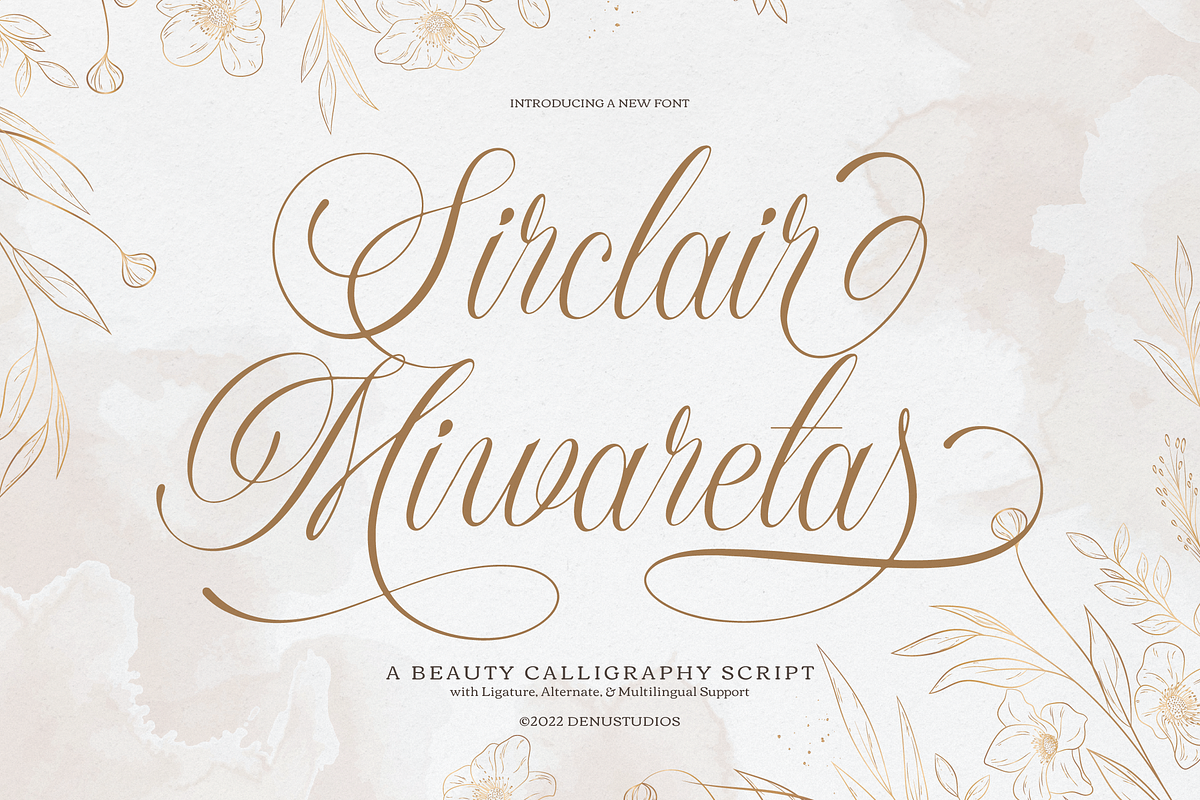 Sirclair Miwareta Beauty Calligraphy, a Script Font by Denustudios (Photo 1 of 12)