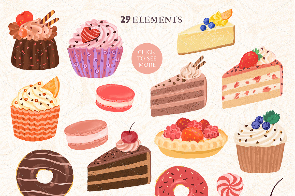 SALE! Cakes & Chocolate Collection, a Decorative Illustration by Irina Diasli (Photo 2 of 14)