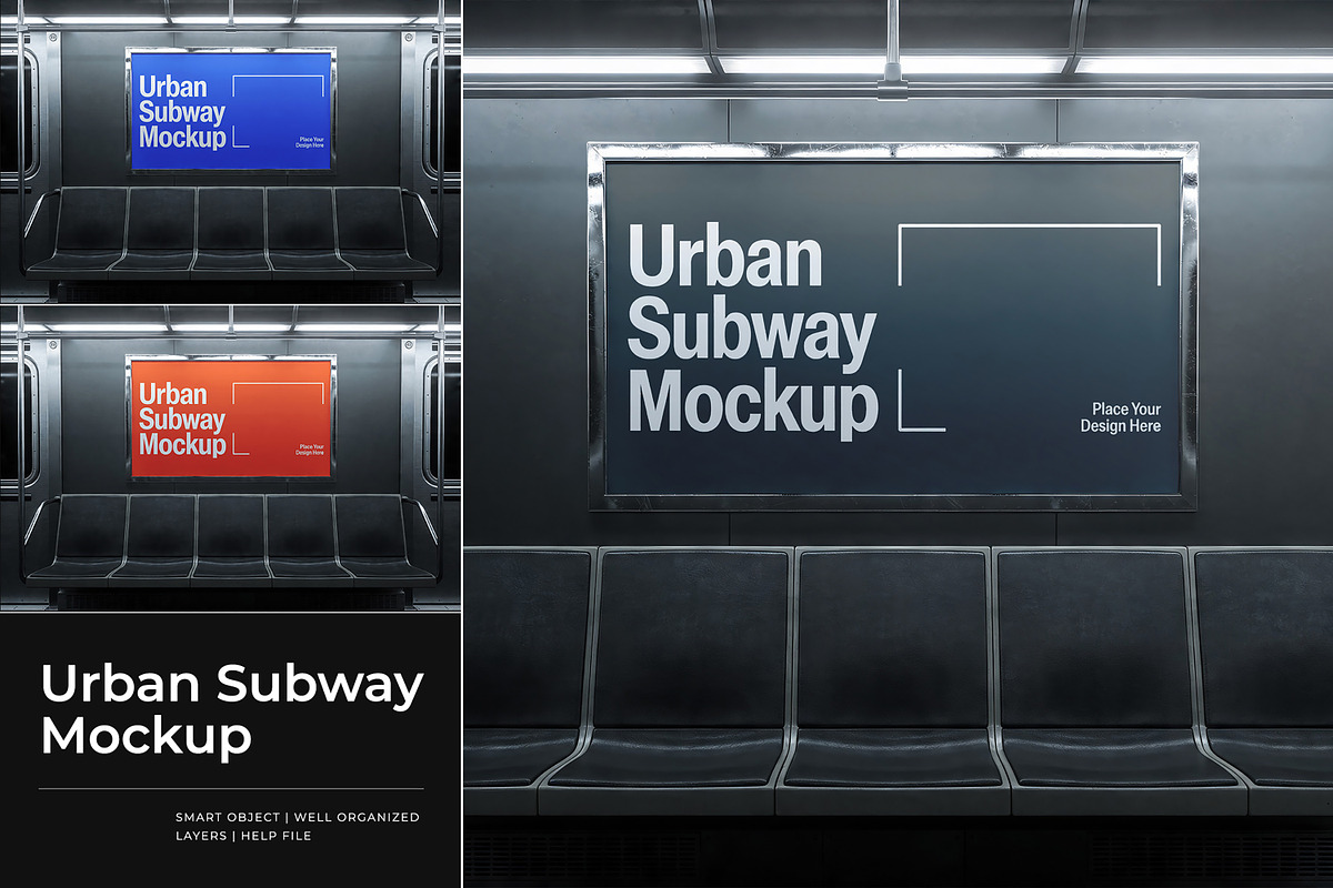Urban Subway Billboard Mockup, an Advertising Mockup by Pitchlook.Studio (Photo 1 of 4)