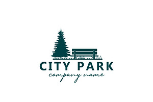 Single Wooden Bench in Park Logo, a Branding & Logo Template by AlvinStd