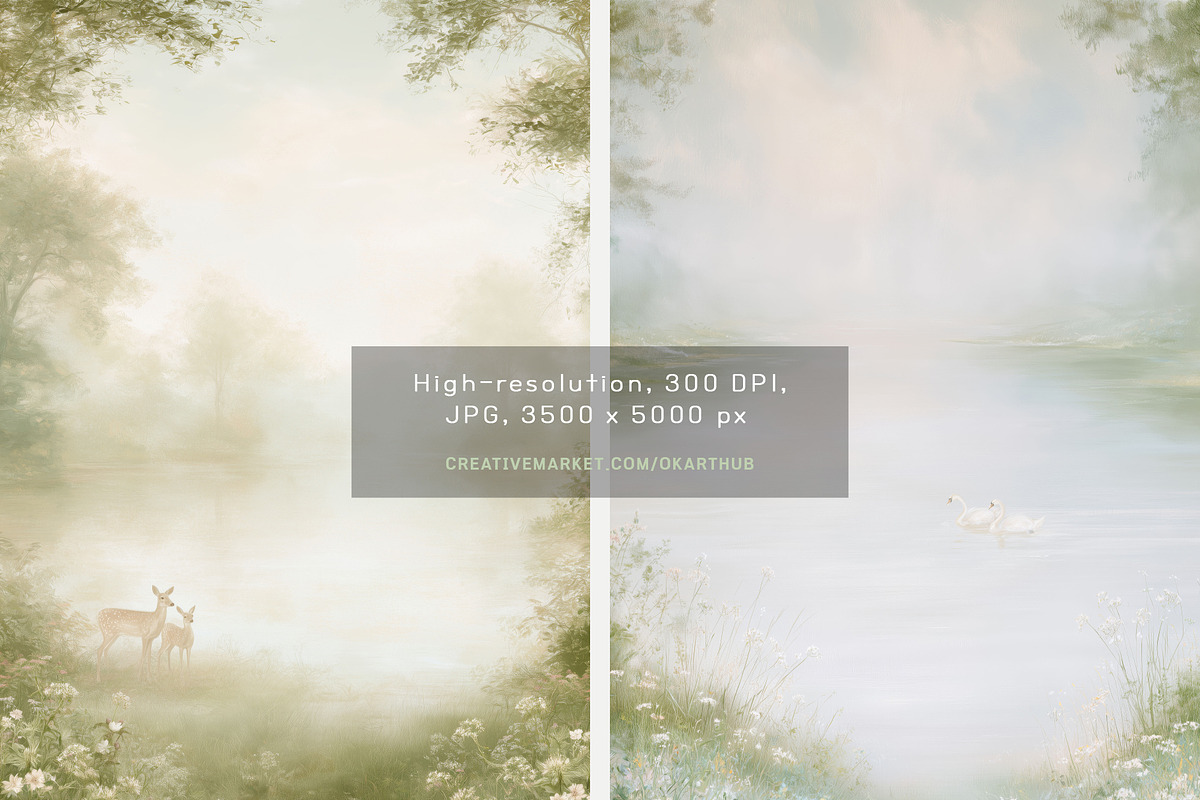 70 Painterly Garden Backgrounds, a Background Graphic by OKArtHub (Photo 9 of 13)