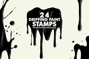 20 Dripping Paint Photoshop Brushes