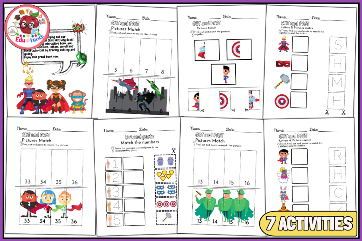 Scissor Skills Activity Book, an Education Illustration by EduEnrich (Photo 3 of 3)