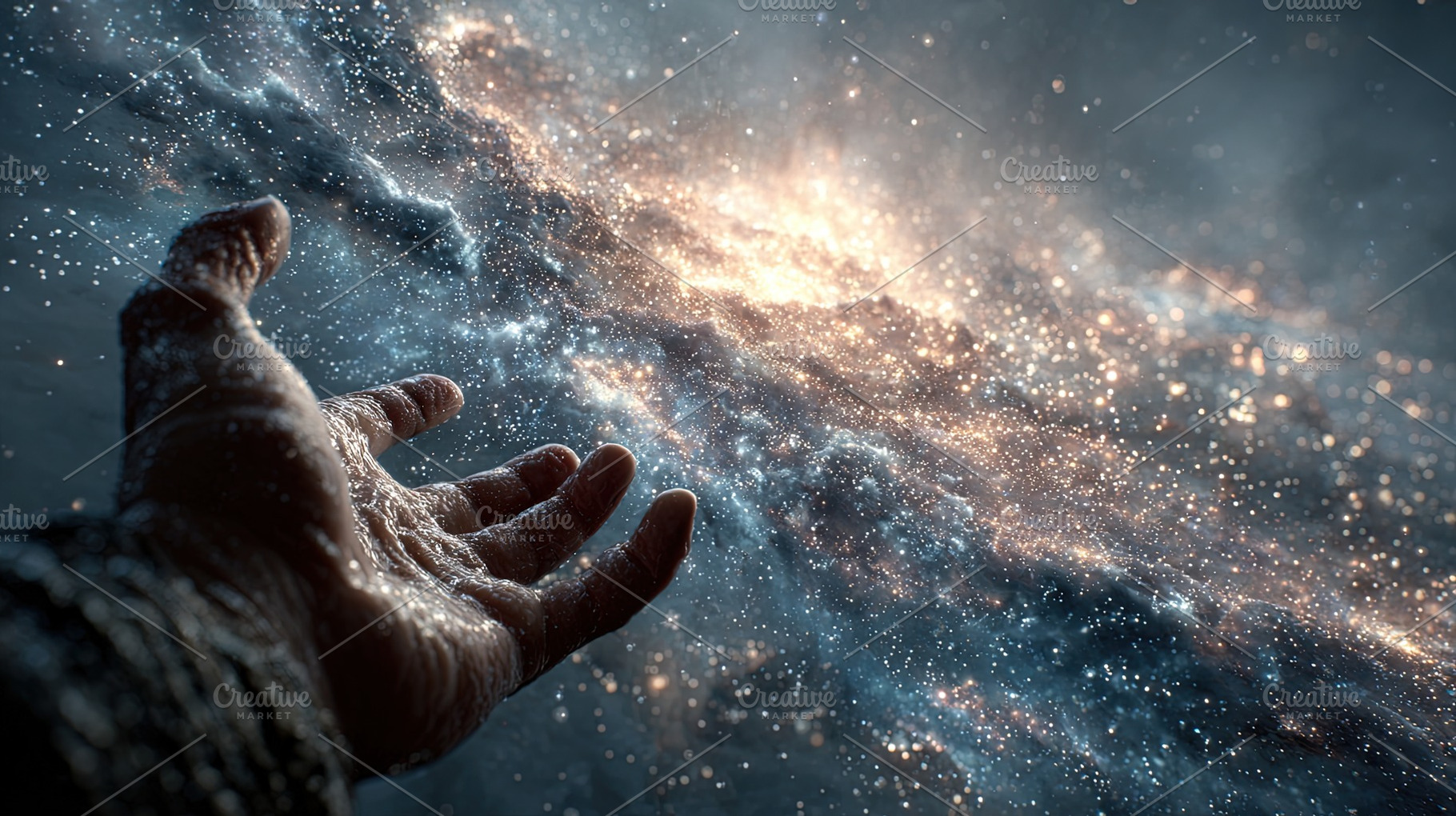 Hand Reaching to the Cosmos, an Abstract Photo by Ales Munt