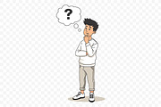 Man Thinking and Decision Making, a Person Illustration by Partikusi Design (Thumbnail 2 of 3)