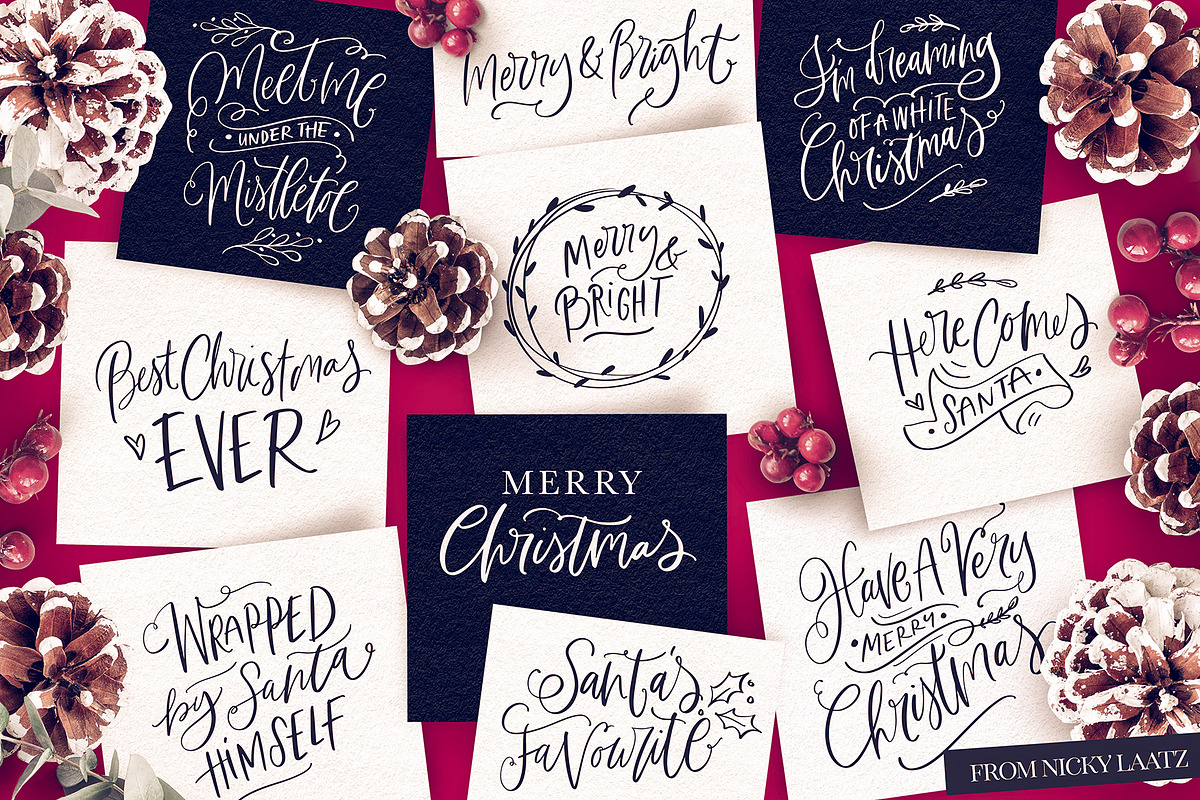 A Handlettered Christmas, a Decorative Illustration by Nicky Laatz (Photo 3 of 18)