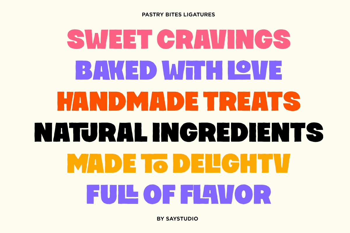 Pastry Bites - Bold Handwritten Font, a Sans Serif Font by Say Studio (Photo 4 of 10)