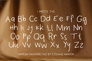 I Wrote This Handwritten Font