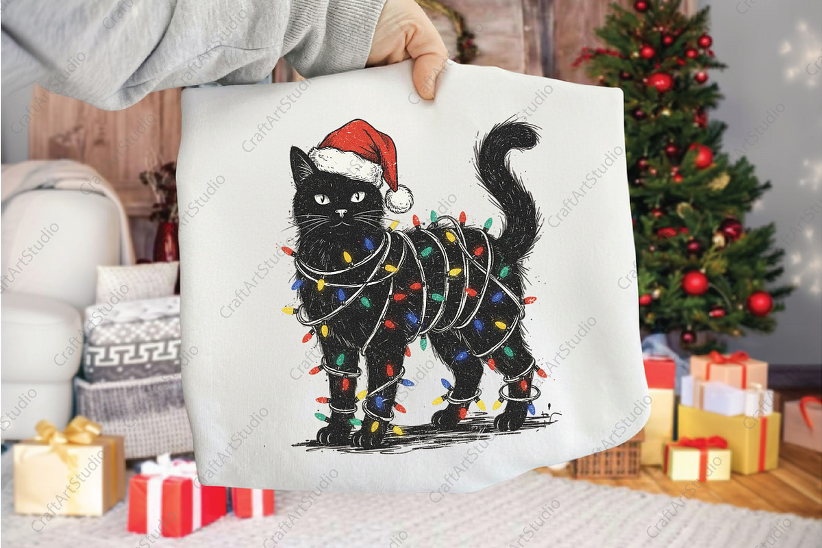 Cute Funny Cat Christmas PNG, an Illustration by CraftArtStudio (Photo 4 of 4)