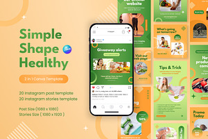 Simple Shape Healthy Canva Template