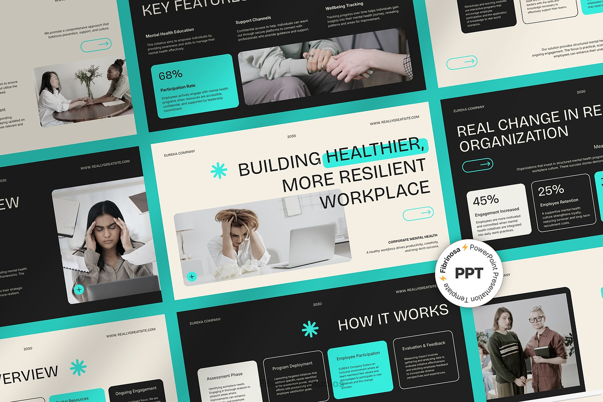 Mental Health in Workplace, a Presentation Template by FIBRINOSÄ (Photo 1 of 7)
