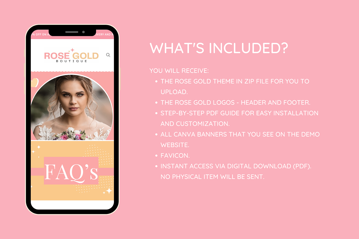 Rose Gold Shopify Theme, a Shopify Template by SunshineStudioBoutique (Photo 2 of 10)
