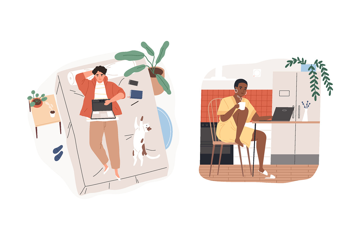 Remote and freelance relaxed work, a Person Illustration by Good Studio (Photo 2 of 10)