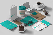 Identity Mockup Isometric view 4K, a Cups & Container Mockup by Sentavio (Thumbnail 3 of 7)