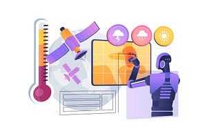 AI-Powered Climate Modeling abstract, a Technology Illustration by Visual Generation