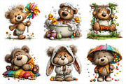 Whimsical Easter Teddy Bear Clipart, an Illustration by Daily.Designs (Thumbnail 4 of 8)