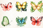 Watercolor Summer Butterfly Clipart, an Illustration by DreamCafeArt (Thumbnail 2 of 3)